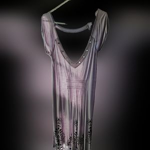 Treasure Rock brand gray top with grommets and embellishments